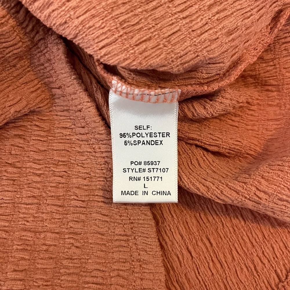 Le Lis Long Sleeve Top Women's‎ Size L Orange Polyester Blend Stretch - Picture 8 of 9